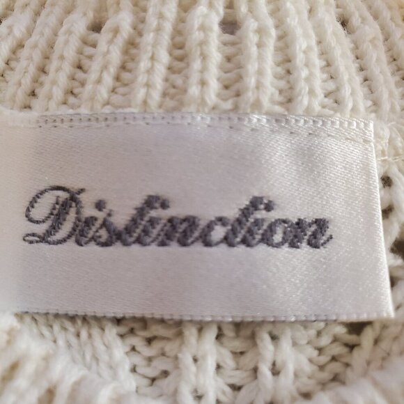 NWT VINTAGE Distinction SZ S/M 100% Cotton Cable Knit Crew Neck Sweater - Picture 8 of 11